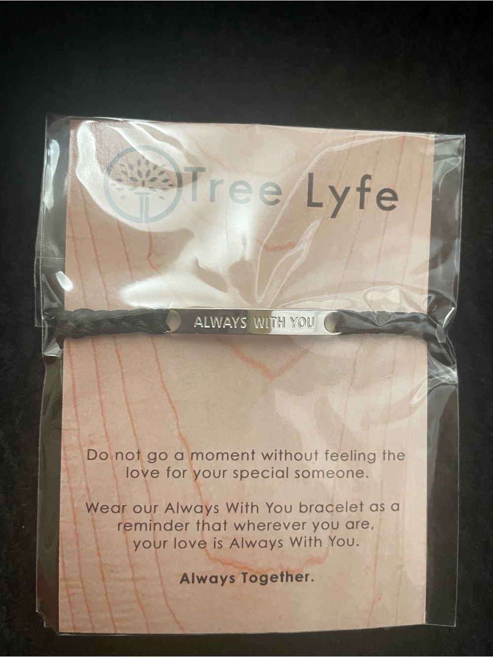 'Always With You' Tree Lyfe Black Braided Bracelet